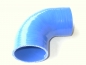 Preview: Silikonschlauch Reduzierung 90° Bogen  76/63 mm  BLAU
