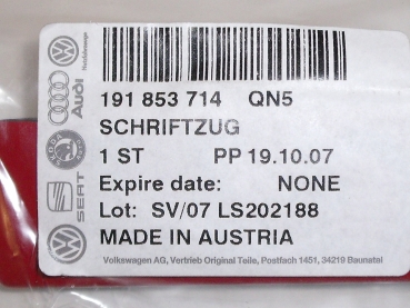 Golf 2 GTI Emblem für Zierleiste 191853714